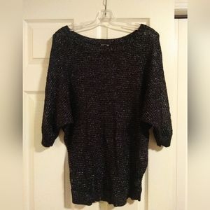 54. Black Sparkly 3/4 Sleeve Sweater L